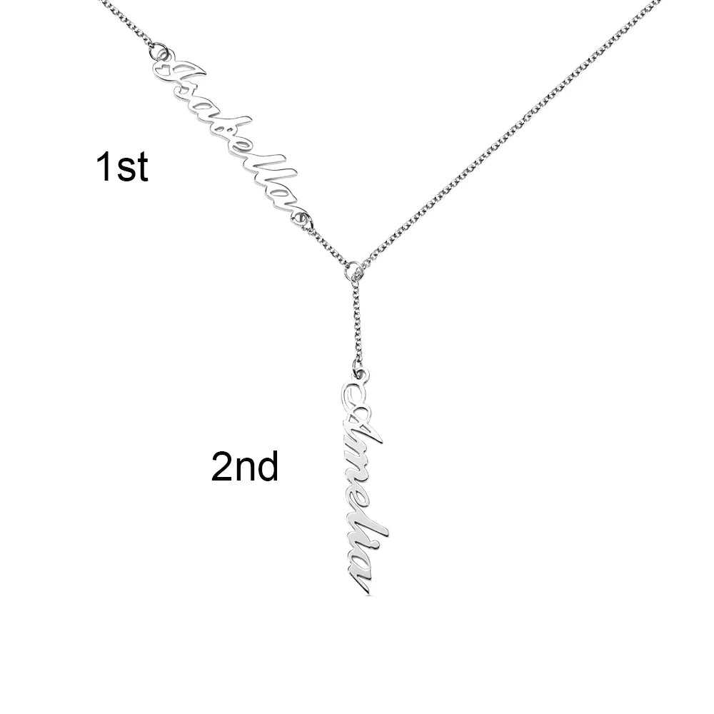 Personalized necklace with two names silver 925