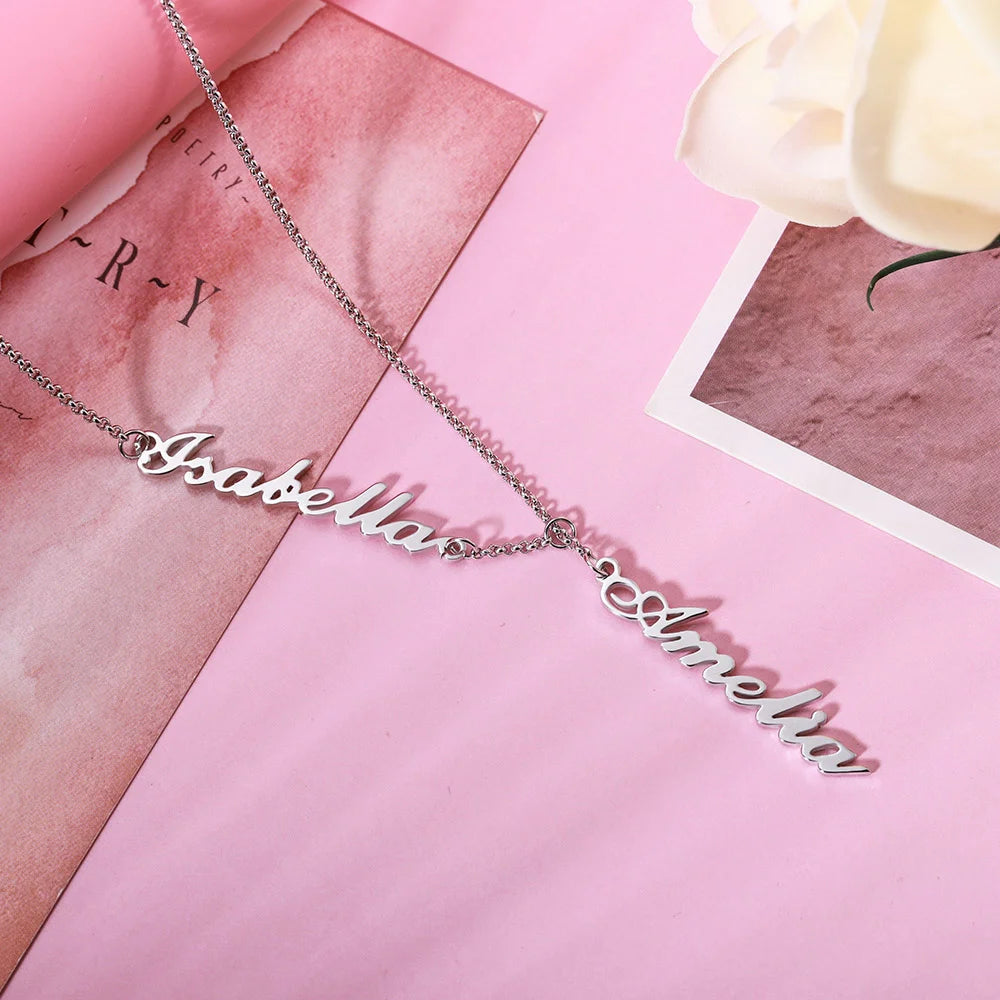 Personalized necklace with two names silver 925