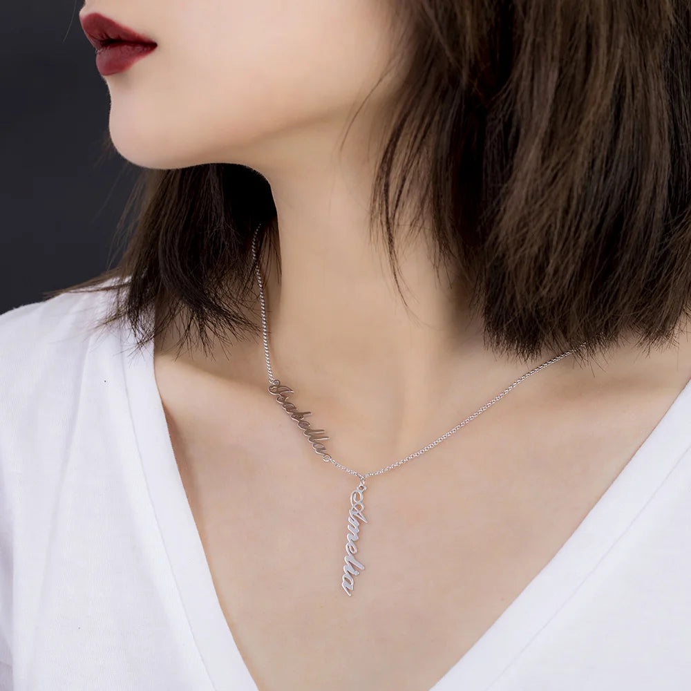Personalized necklace with two names silver 925