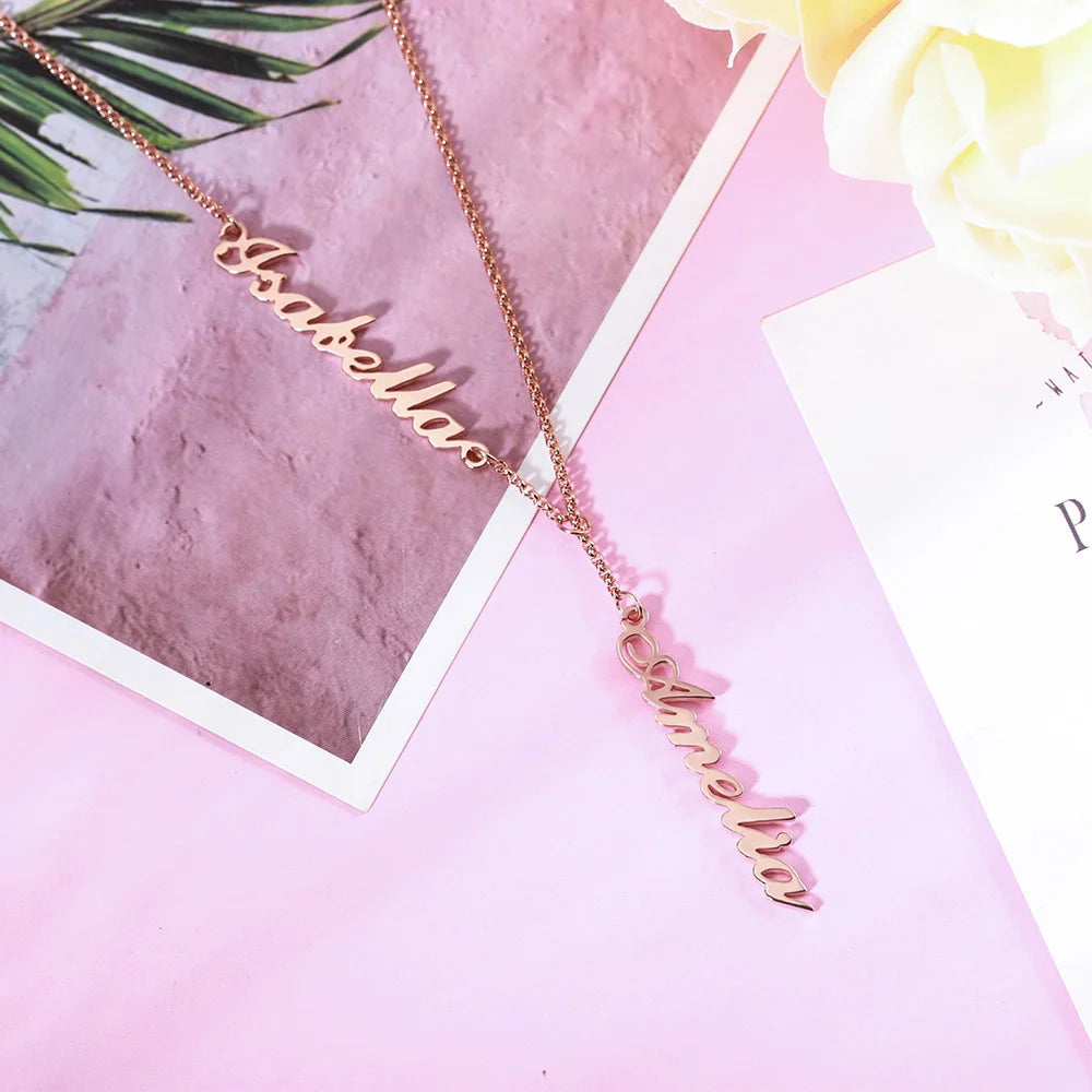 Personalized necklace with two names silver 925