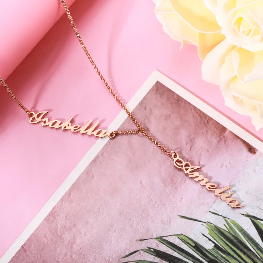 Personalized necklace with two names silver 925