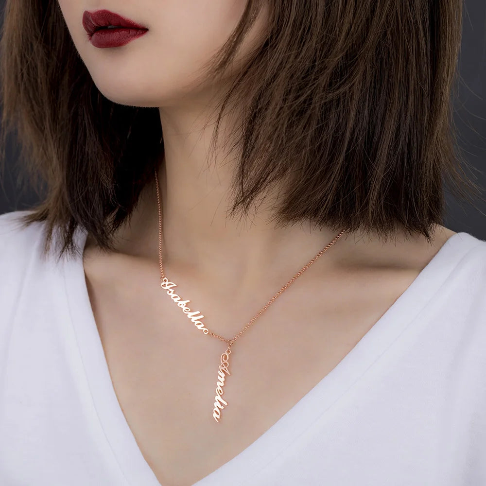 Personalized necklace with two names silver 925