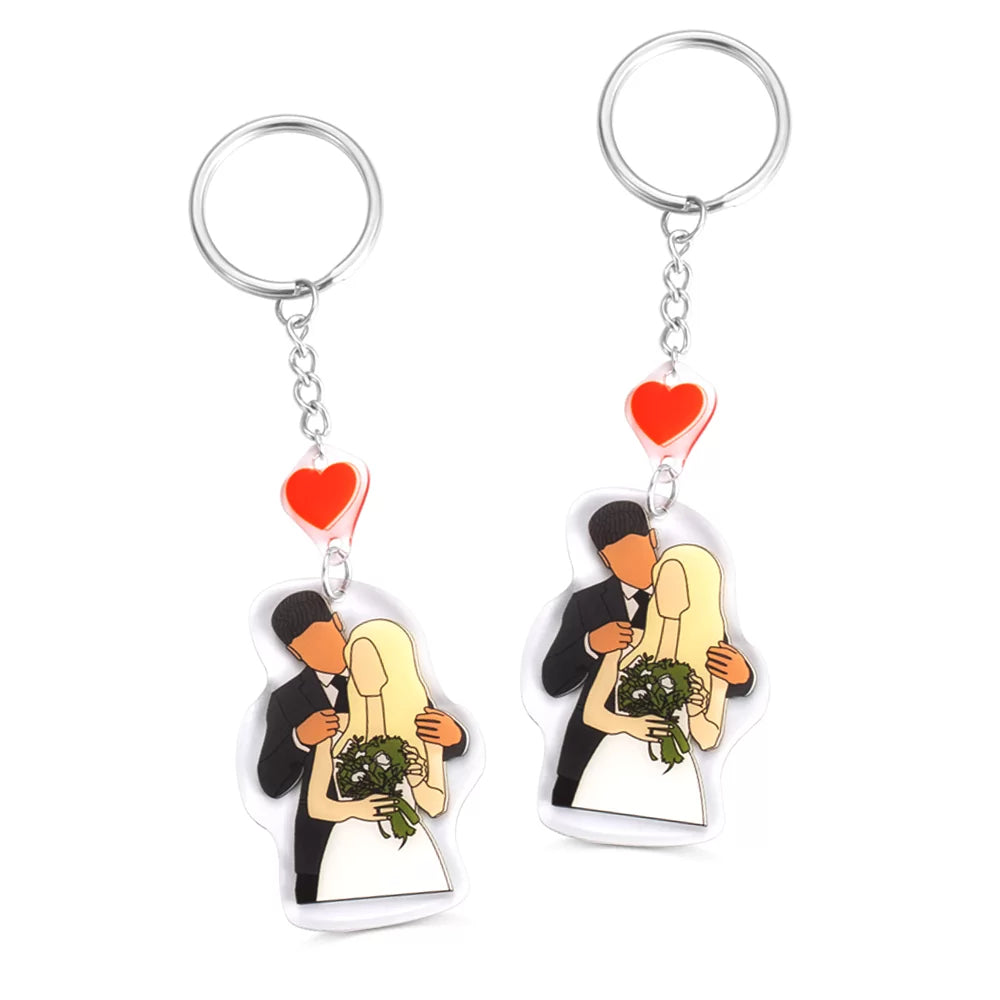 Personalized Faceless Portrait Keychain