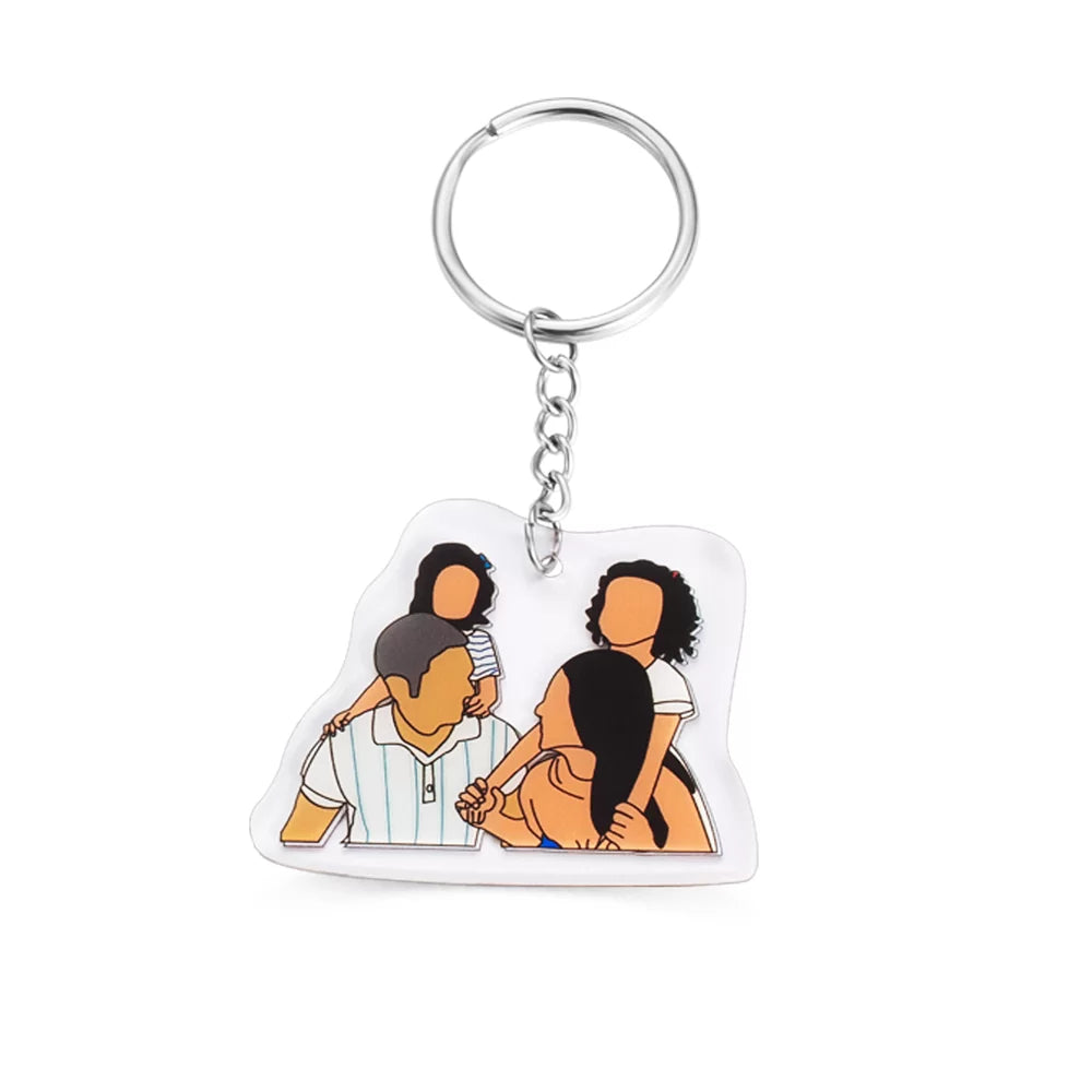 Personalized Faceless Portrait Keychain