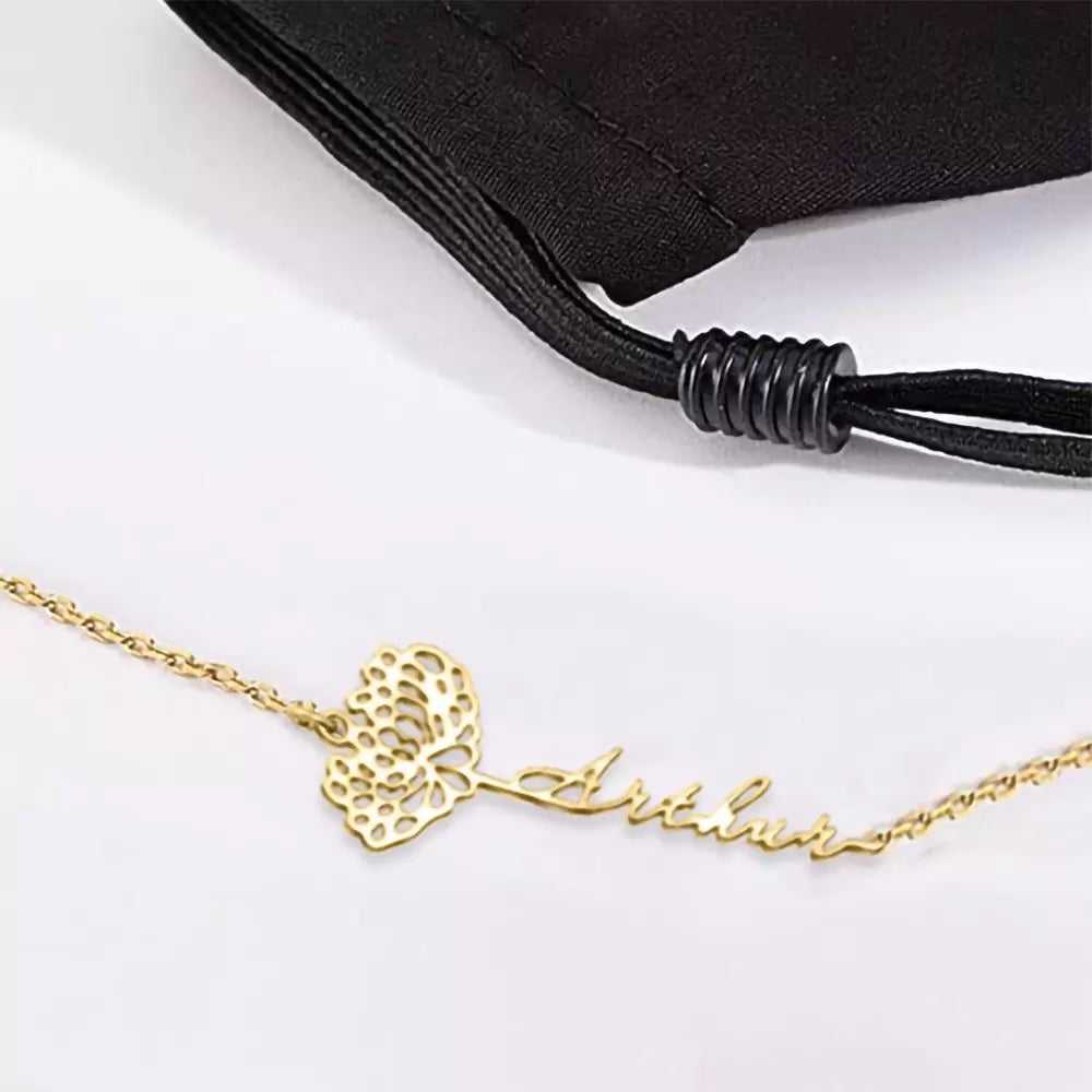 Personalized Sunglasses Chain | Glasses Chain Birthday Flower with Name