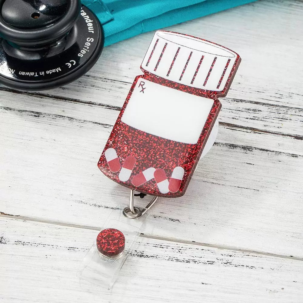 Personalize Funny Pill Bottle Pharmacist Badge Reel
