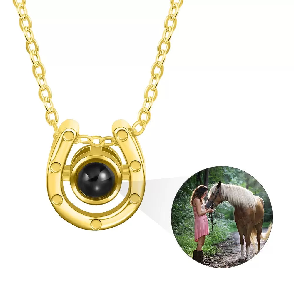 Personalized horse projection necklace 925 silver| Horse memorial necklace | Gifts for pony lovers