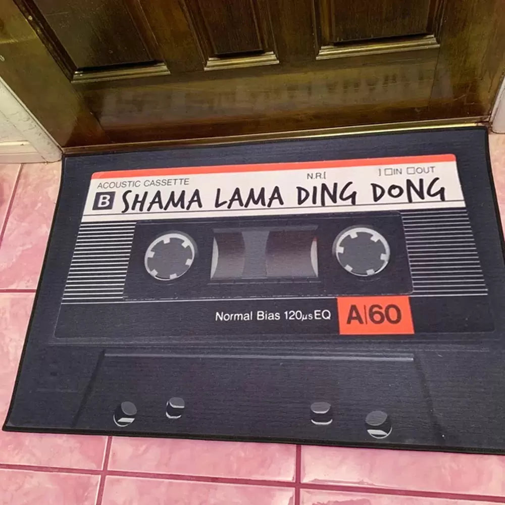 Personalized Door Mat Cassette Tape Retro
