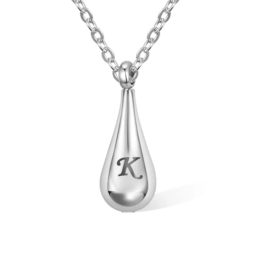 Custom Tiny Teardrop Urn Necklace with Name for Ashes
