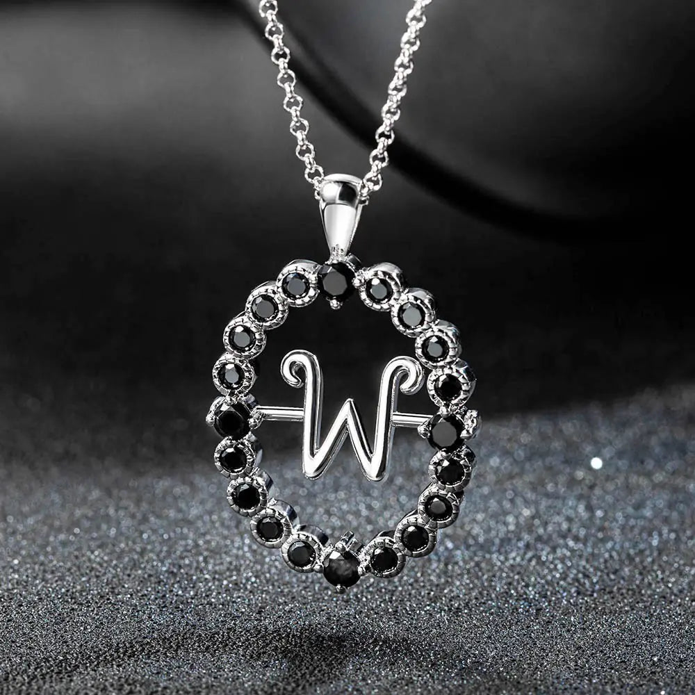 Custom Initial Necklace, Rotating Talisman Necklace| Morticia Necklace