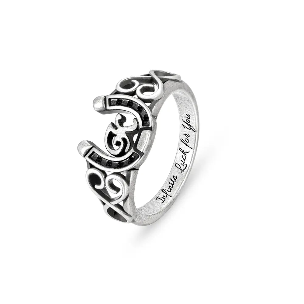 Custom Horseshoe Ring in 925 Sterling Silver | Gifts for pony lovers