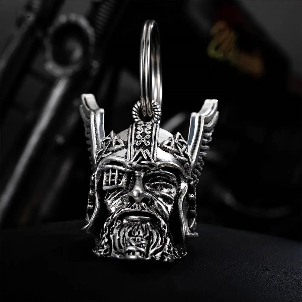 Odin Viking God Guardian Bell | Gremlin Bells for Motorcycles| Set of bell & engraved keychain