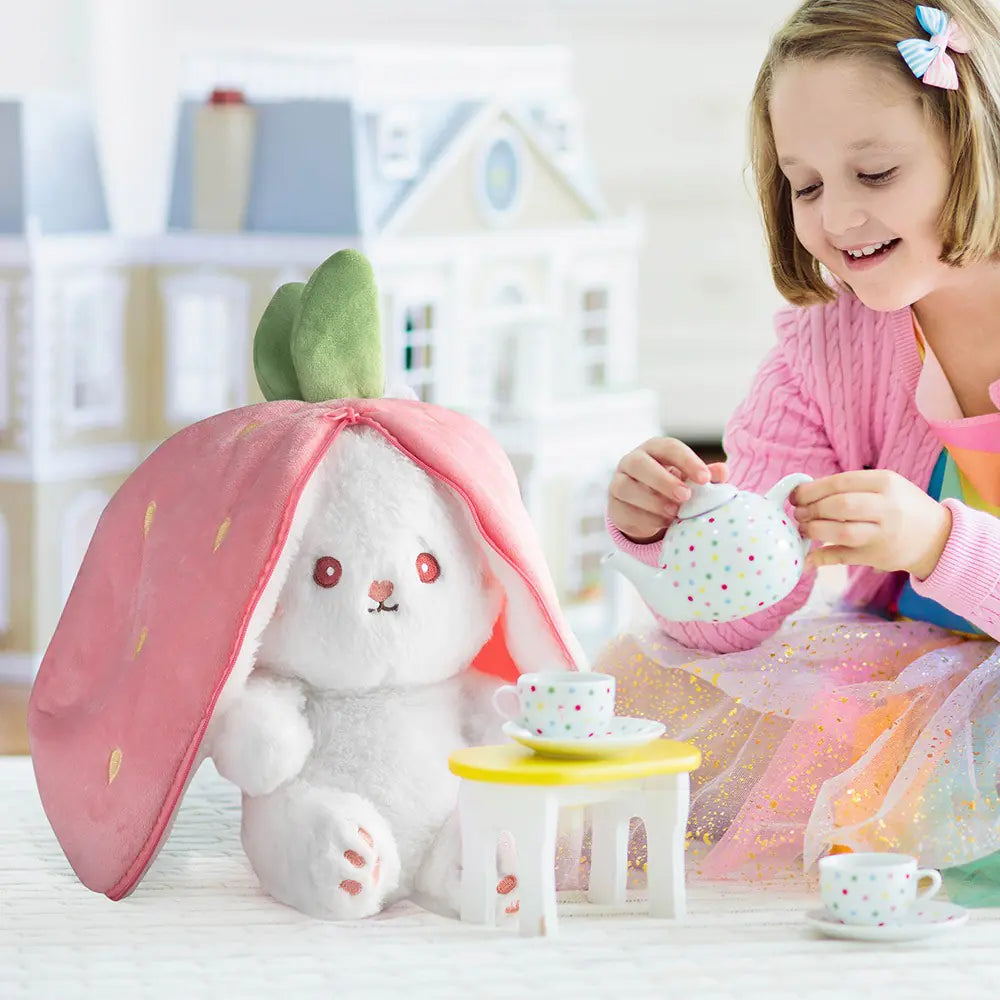Custom bunny plush| Strawberry & Carrot bunny plush | Stuffed bunny with long ears
