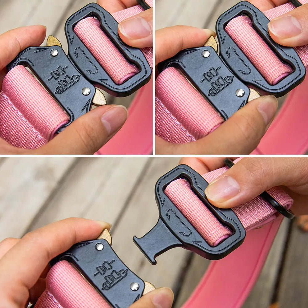 Personalized tactical dog collar | Nylon Dog Collar with AirTag Pocket