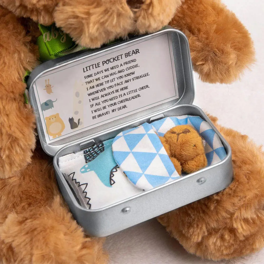 Personalised Mini Bear | Worry Bear, Pocket Hug | Worry Doll for Anti-Anxiety/Stress