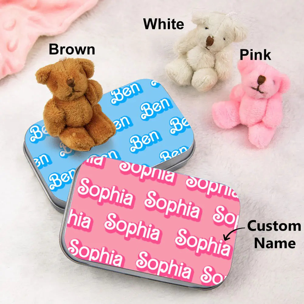 Personalised Mini Bear | Worry Bear, Pocket Hug | Worry Doll for Anti-Anxiety/Stress