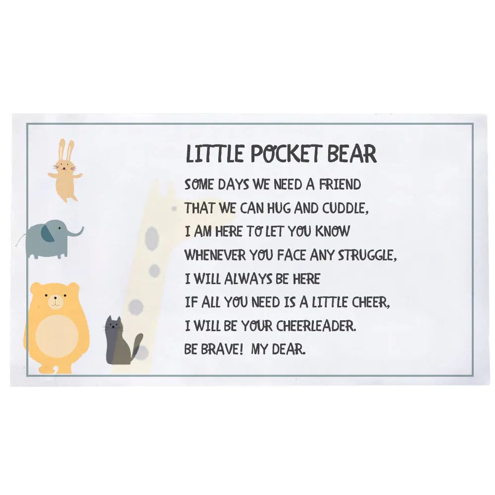 Personalised Mini Bear | Worry Bear, Pocket Hug | Worry Doll for Anti-Anxiety/Stress
