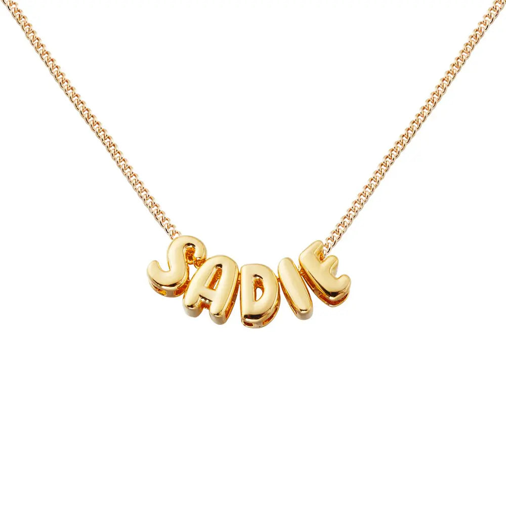 Custom bubble name necklace | Chunky Balloon Initial Necklace