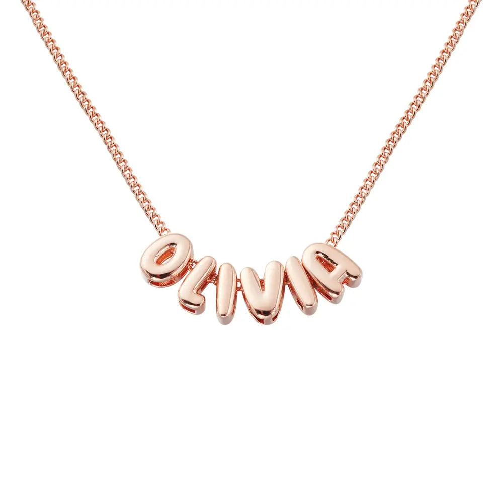 Custom bubble name necklace | Chunky Balloon Initial Necklace