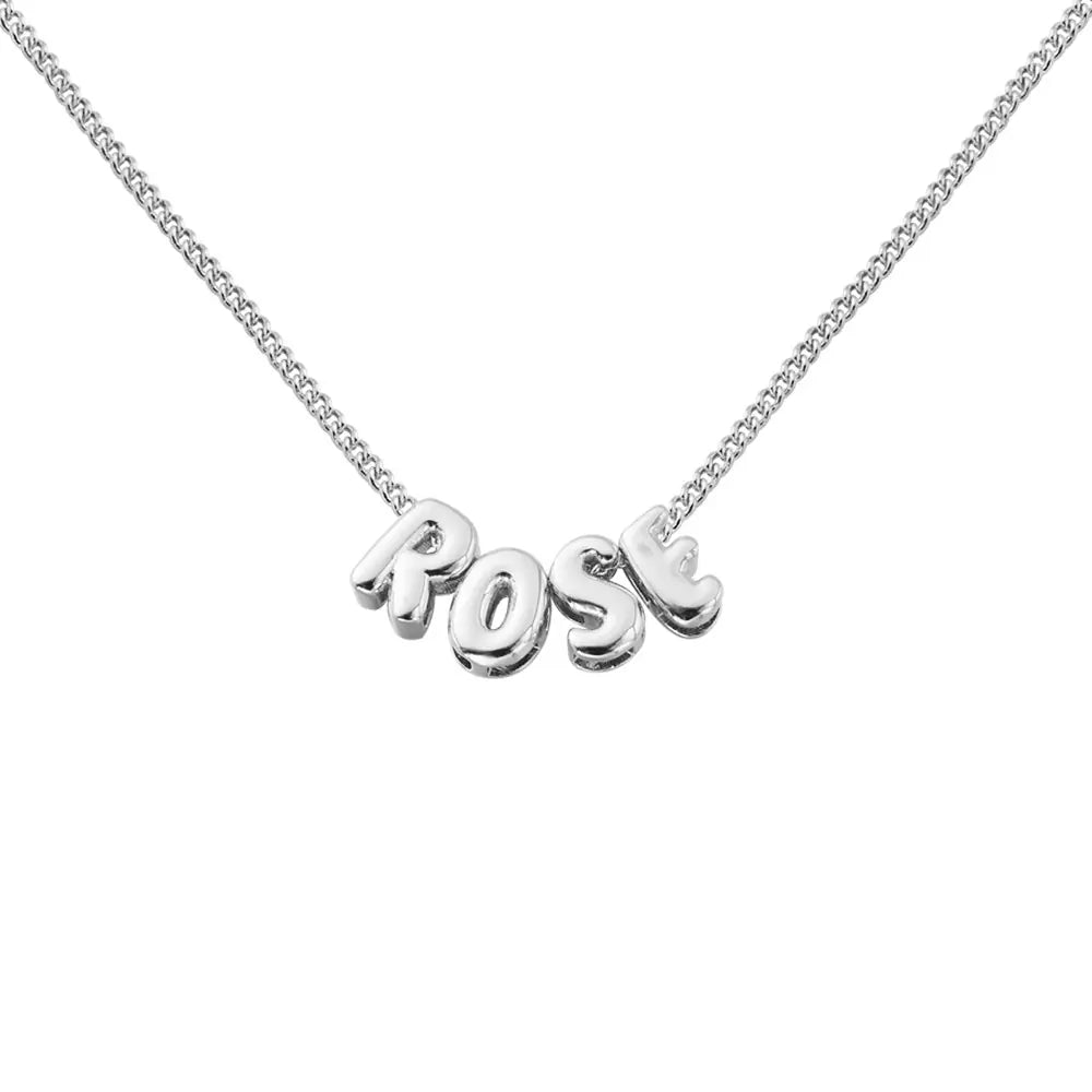 Custom bubble name necklace | Chunky Balloon Initial Necklace