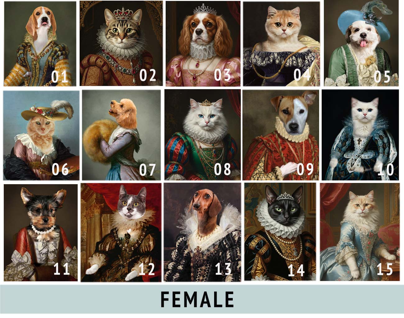 Royal Pet Portrait Custom Pet Portrait Canvas | Renaissance Style