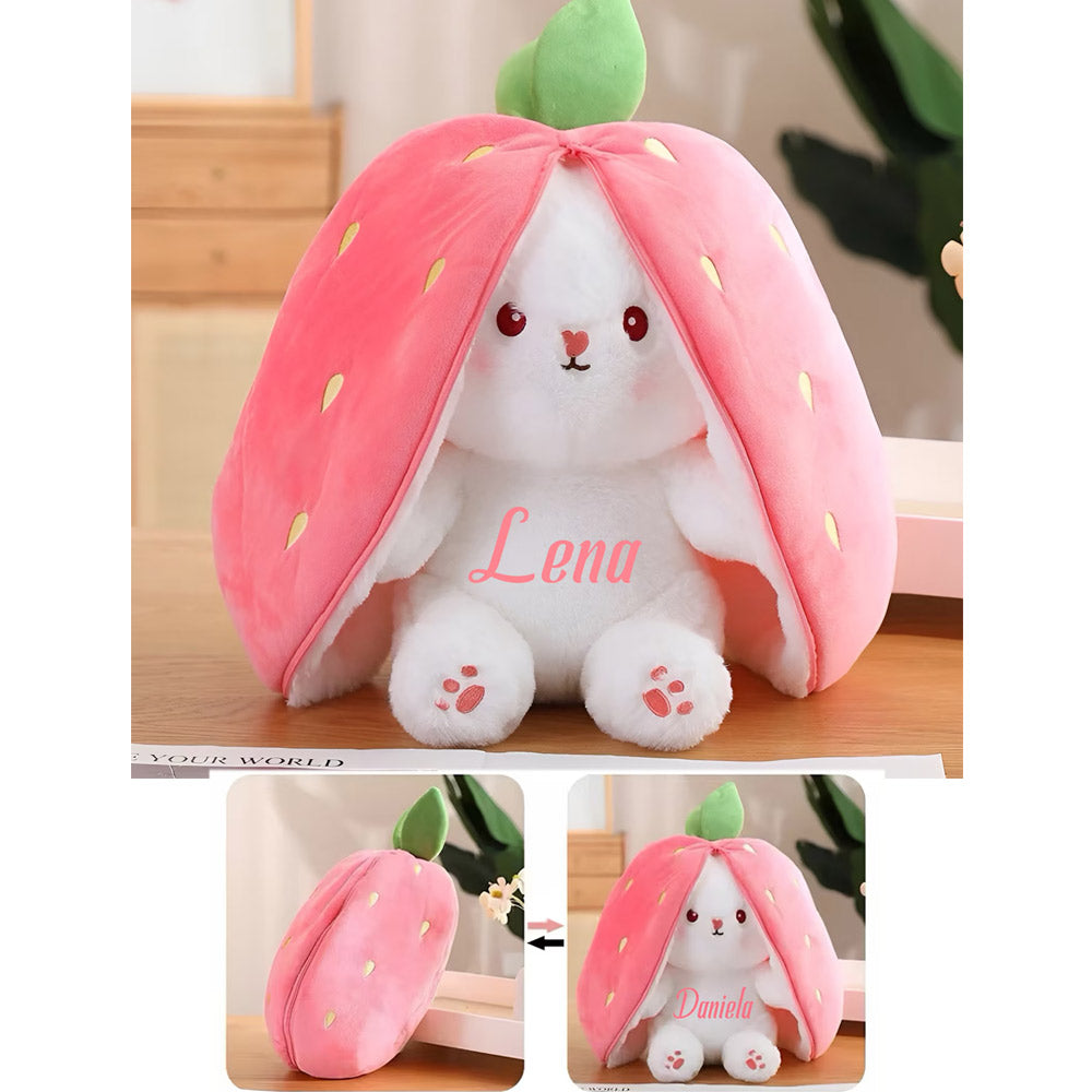 Custom bunny plush| Strawberry & Carrot bunny plush | Stuffed bunny with long ears