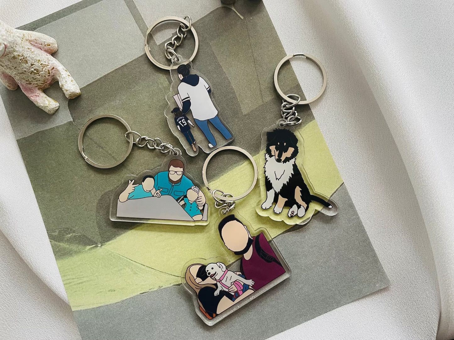 Personalized Faceless Portrait Keychain