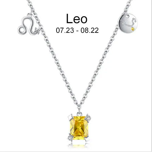 Zodiac necklace | Astrology Constellation & birthstone Sterling Silver 925 necklace