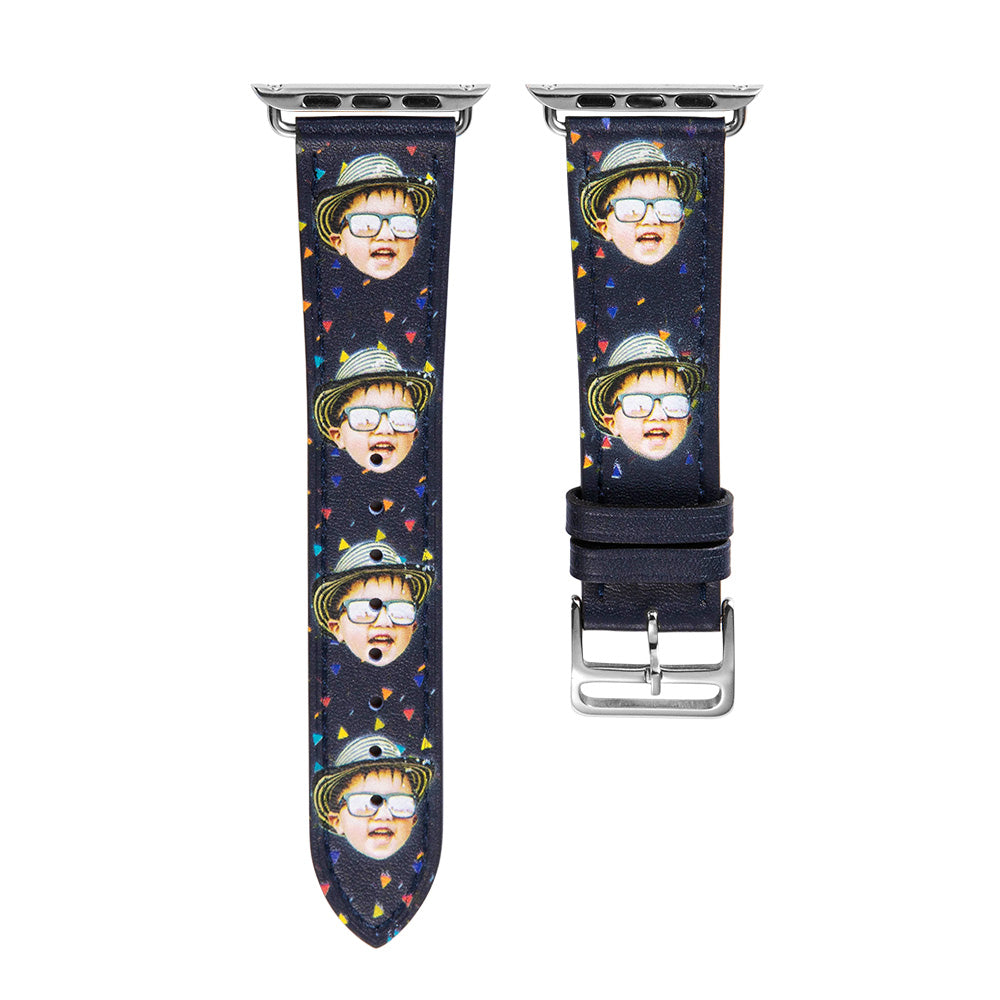 Personalized Photo Leather Watch Band for Apple Watch