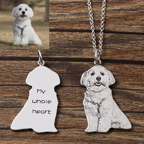 Custom Pet Portrait Engraved Necklace