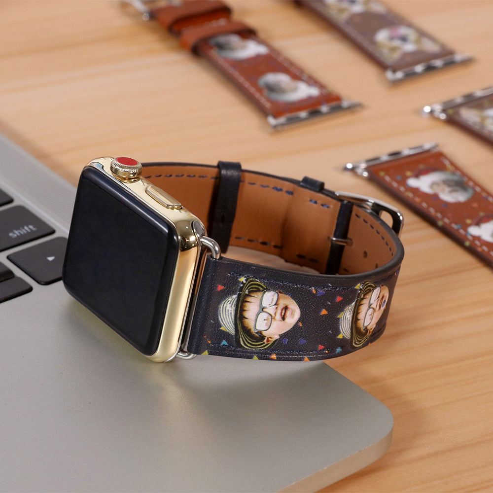 Personalized Photo Leather Watch Band for Apple Watch