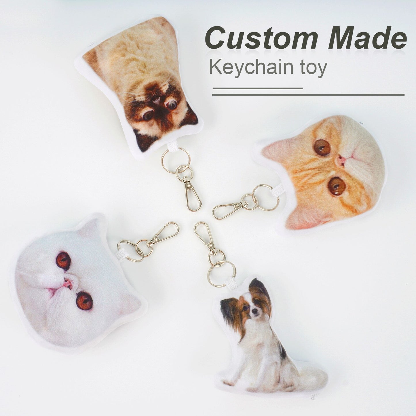 Customized Pet Photo Charm plush key chain | Handbag plush charm | Schoolbag plush charm