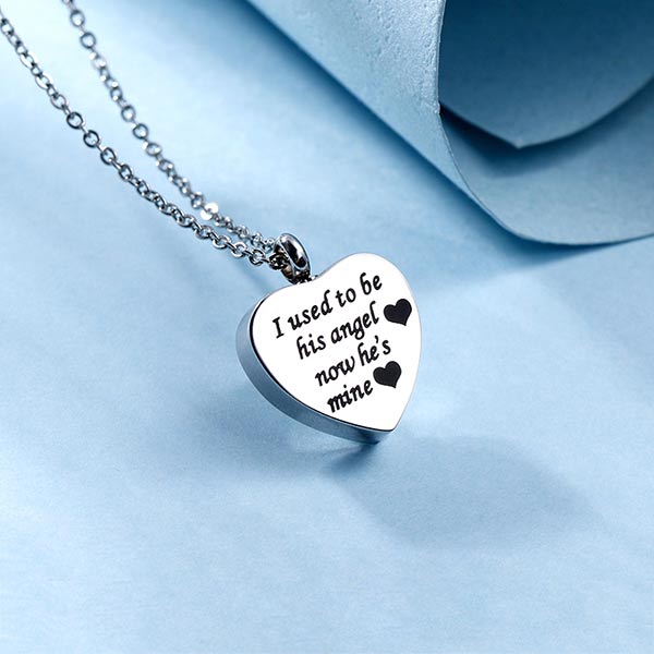 Custom Heart Shape Stainless Steel Cremation Ash Necklace