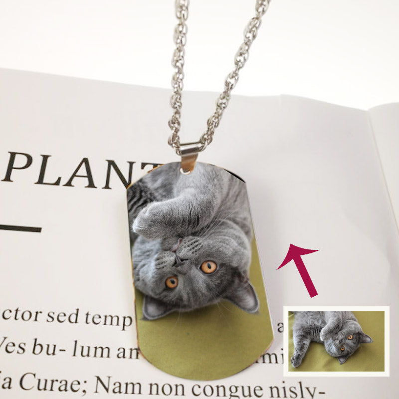 Custom Stainless Steel Photo Dog Tag Necklace