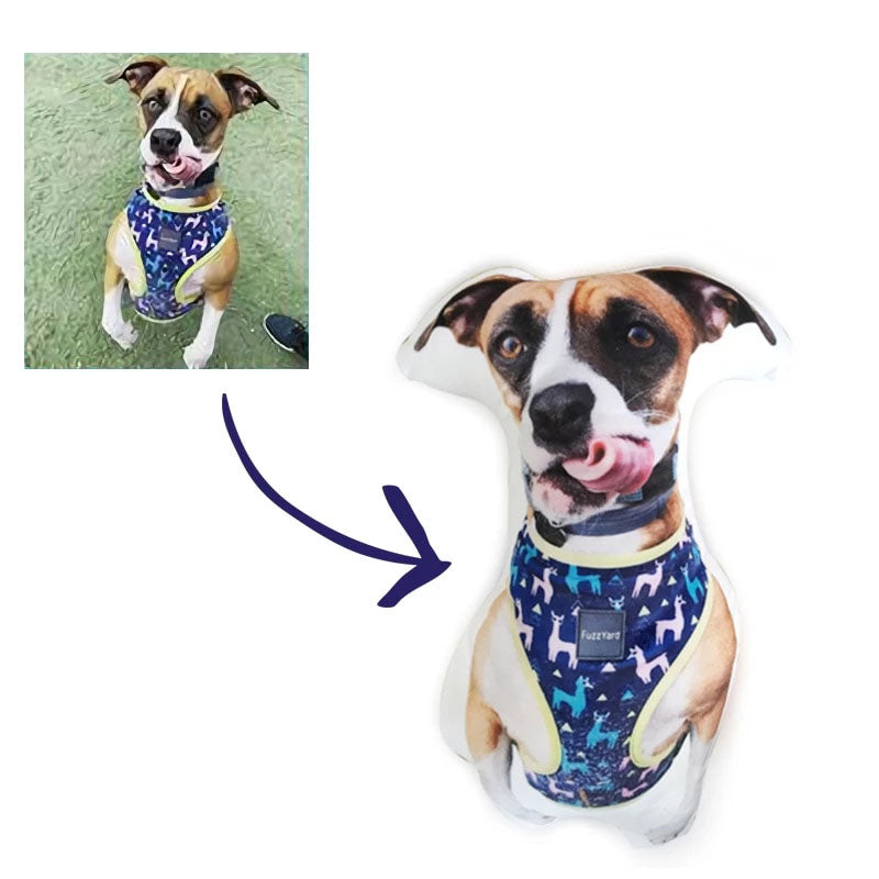 a sample of dog portrait custom pillow shaped