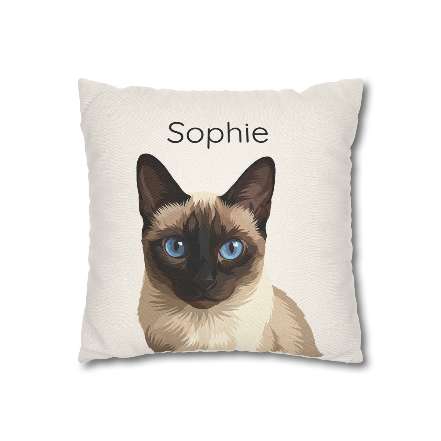 Custom Cat Portrait Pillow Case | Personalized Digital Illustration