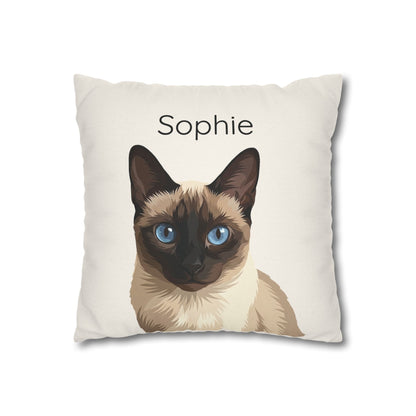 Custom Cat Portrait Pillow Case | Personalized Digital Illustration