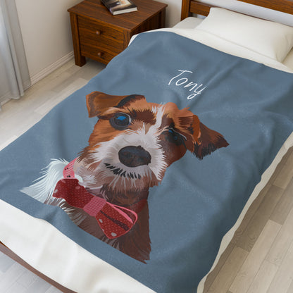 Dog Portrait Blanket | Pet Blankets Personalized