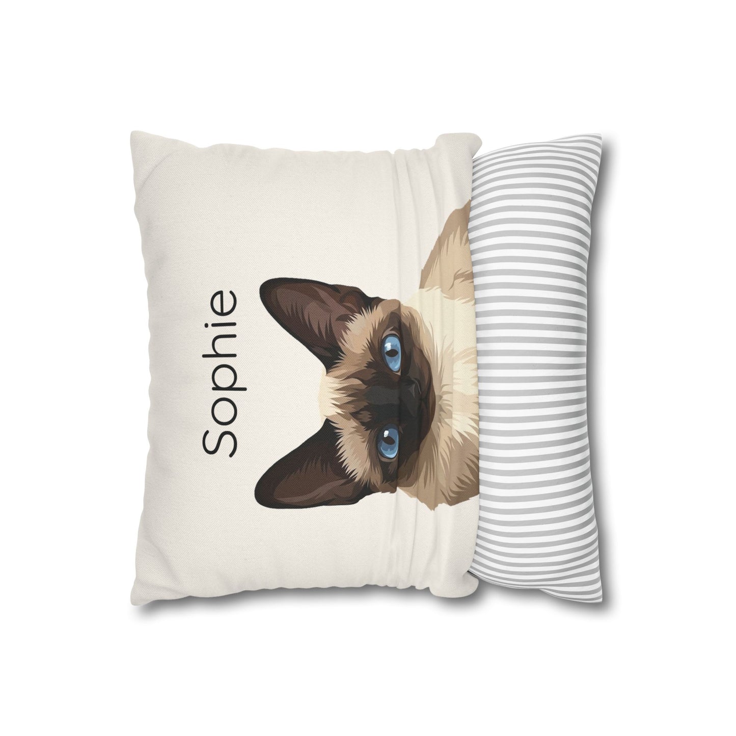 Custom Cat Portrait Pillow Case | Personalized Digital Illustration