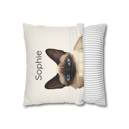Custom Cat Portrait Pillow Case | Personalized Digital Illustration