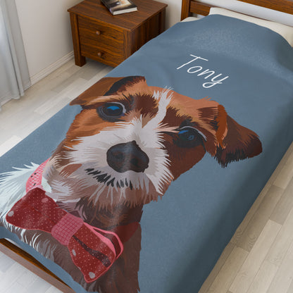 Dog Portrait Blanket | Pet Blankets Personalized