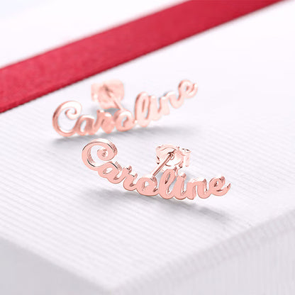 Custom Name Earrings | Personalized Name Stud Earrings