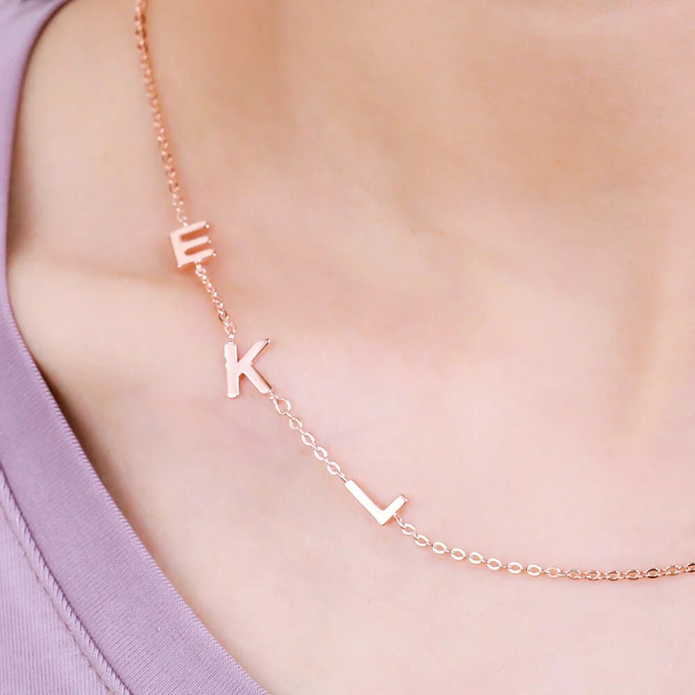 Personalized initial necklace | Necklace with heart and initial
