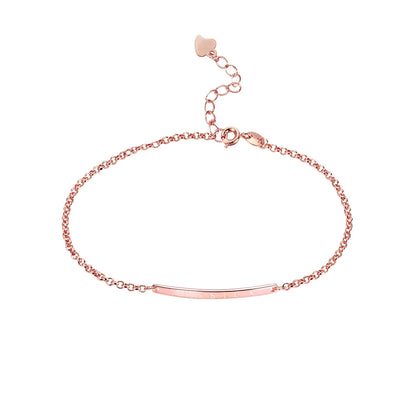 Custom Birthstone Bracelet For Mom | Dainty birthstone bracelet with engraved text bar
