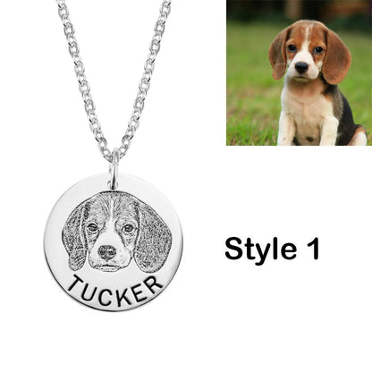 Custom pet photo disc necklace 925 Silver | pet necklace memorial