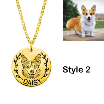 Custom pet photo disc necklace 925 Silver | pet necklace memorial