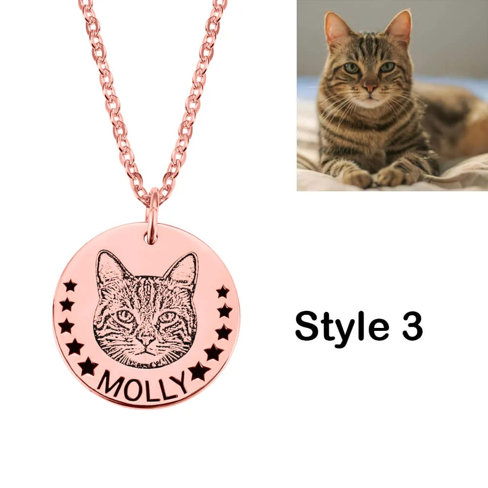 Custom pet photo disc necklace 925 Silver | pet necklace memorial