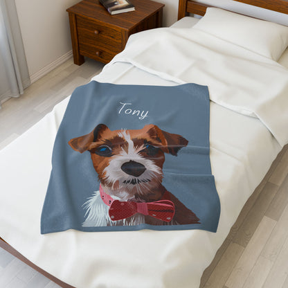 Dog Portrait Blanket | Pet Blankets Personalized