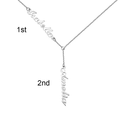 Personalized necklace with two names silver 925