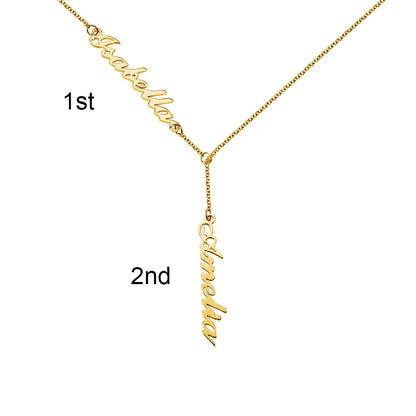 Personalized necklace with two names silver 925